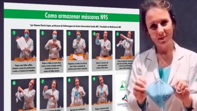 Simone Garcia Lopes, gravou vídeo com o passo a passo de um método simples e seguro para a guarda adequada do equipamento de proteção individual (EPI)