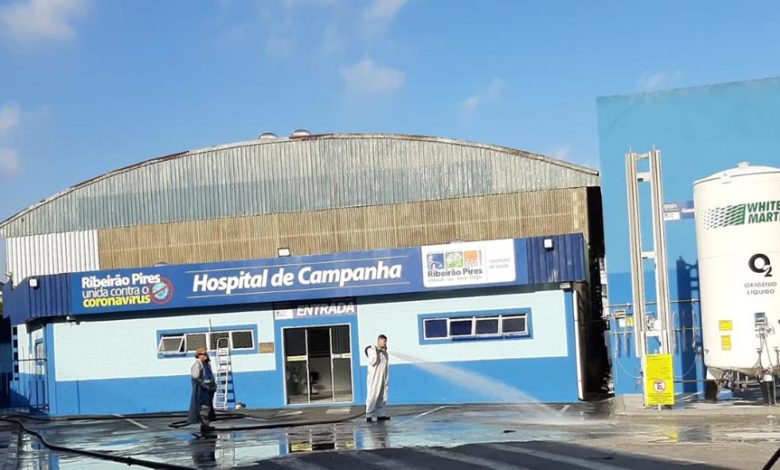 Limpeza desinfetante Hospital de Campanha RP