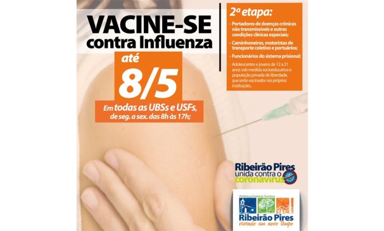 Ribeirão Pires dá sequência à 2ª etapa da vacinação contra influenza