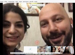 O jornalista Hazem Al Kallass e a esposa Eliana acompaharam do Irã a entrega online do Domani MBigucci