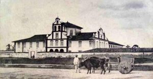 Legenda: Mosteiro da Luz 1862 - foto: Militão Augusto de Azevedo