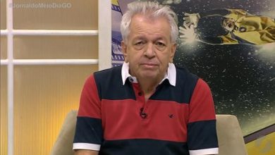 Adolfo Campos ontem (7), em seu quadro diário na TV Serra Dourada, afiliada do SBT em Goiás Imagem: Reprodução/TV Serra Dourada