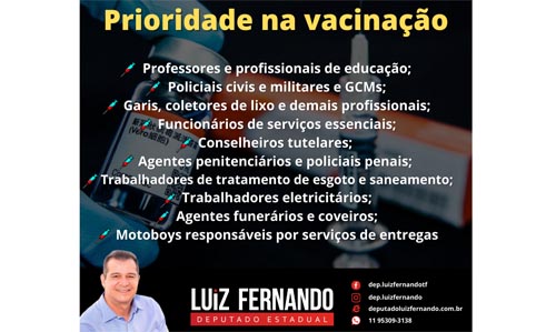 Ampliação dos grupos prioritários de vacinação contra Covid-19