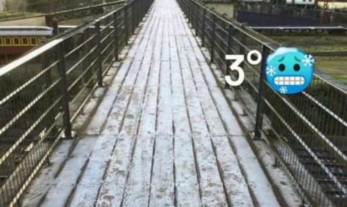 Ponte ficou congelada na vila de Paranapiacaba em S. André
