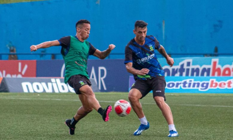 Santo André manteve treino intenso para enfrentar o Timão e decidir seu futuro - Crédito: https://www.instagram.com/p/C36SRGHNzfp/?img_index=7