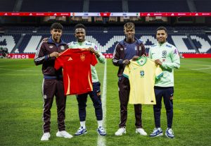 Vinicius Jr., Rodrygo, Lamine e Nico no Estádio Santiago Bernabéu - Créditos: Divulgação/ RFEF