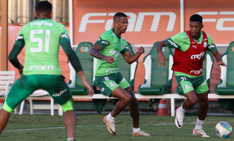 Em pleno feriado, elenco terminou preparação para o duelo contra o Botafogo-SP - Crédito: Cesar Greco/Palmeiras/by Canon