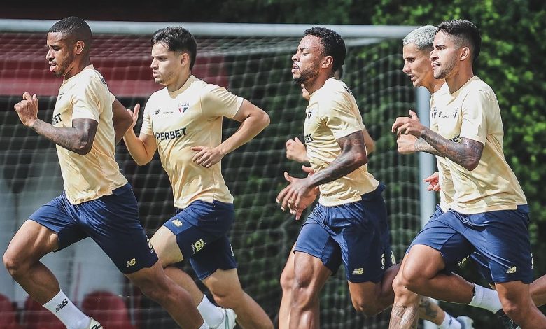 Elenco volta a campo hoje (21) pela manhã para mais uma série de treinos antes do duelo pela Copa do Brasil - Crédito: São Paulo Futebol Clube