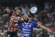 Juan sobe mais alto que o zagueiro, faz de cabeça e abre o caminho para a vitória do São Paulo - Crédito: São Paulo Futebol Clube