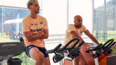 Calleri e Lucas Moura realizam treinos de preparação física - Crédito: São Paulo Futebol Clube
