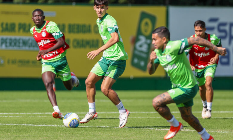 Após derrotar o Vasco na quinta-feira (13), elenco se reapresentou ontem (14) e já treina para duelo com o Atlético-MG - Crédito: Fabio Menotti/Palmeiras/by Canon