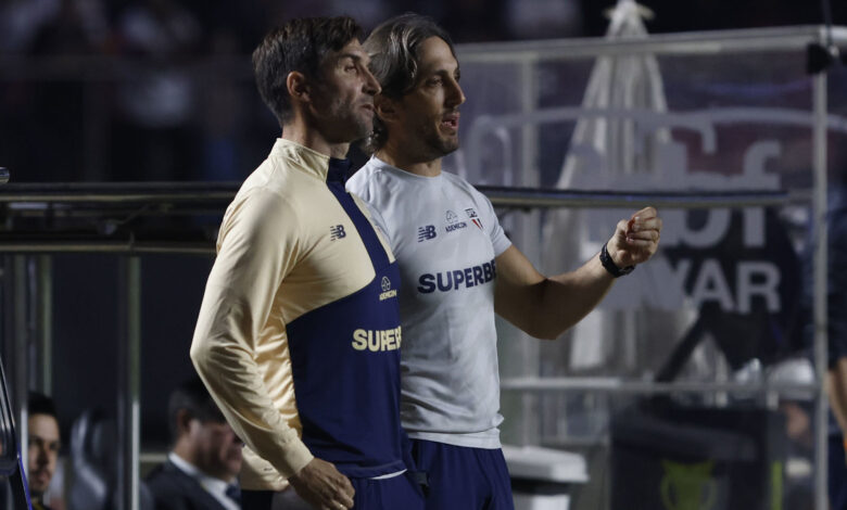 Zubeldía inicia partida com Lucas, Nestor e Luiz Gustavo no banco e sofre seu primeiro revés à frente do Tricolor - Crédito: Rubens Chiri e Paulo Pinto/Saopaulofc.net