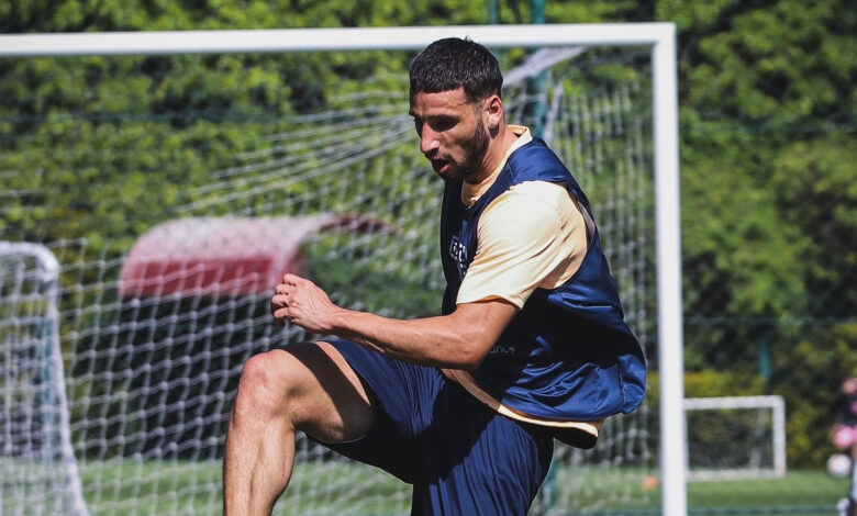 Calleri treina e pode ser opção de Zubeldía contra o líder Botafogo-RJ - Crédito: Erico Leonan / saopaulofc.net