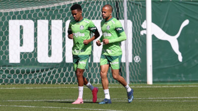 Estêvão e Mayke voltam aos treinos em transição física após lesões - Crédito: Cesar Greco/Palmeiras/by Canon