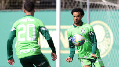 Felipe Anderson treinou ontem (16), viajou ao Rio e é opção para Abel Ferreira contra o Botafogo - Crédito: Cesar Greco/Palmeiras/by Canon