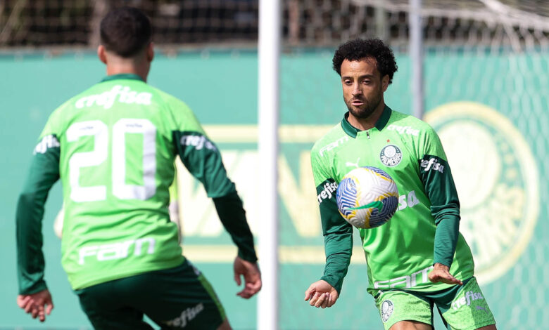 Felipe Anderson treinou ontem (16), viajou ao Rio e é opção para Abel Ferreira contra o Botafogo - Crédito: Cesar Greco/Palmeiras/by Canon