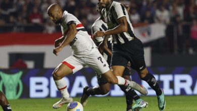 Lucas jogou bem, se destacou, fez o gol de pênalti, mas não conseguiu ajudar o São Paulo a conquistar a vitória - Crédito: Rubens Chiri e Paulo Pinto/Saopaulofc.net