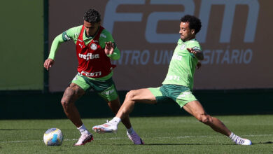 Richard Ríos e Felipe Anderson estão à disposição e são opções para o meio-campo do Verdão - Crédito: Cesar Greco/Palmeiras/by Canon