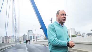 Auricchio entregou o Novo Viaduto Independência com três meses de antecedência do prazo final previsto em contrato - Crédito: Letícia Teixeira / PMSCS