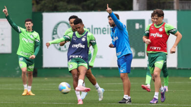 Estêvão já faz transição física com expectativa de entrar contra o Botafogo-RJ pelas oitavas de final da Conmebol Libertadores - Crédito: Cesar Greco/Palmeiras/by Canon