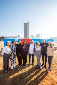 Marcelo Lima, vice, familiares e apoiadores estiveram no Piscinão do Paço