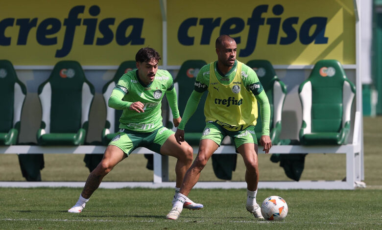 Mayke treinou com elenco e deve ficar à disposição para a decisão contra o Botafogo - Crédito: Cesar Greco/Palmeiras/by Canon