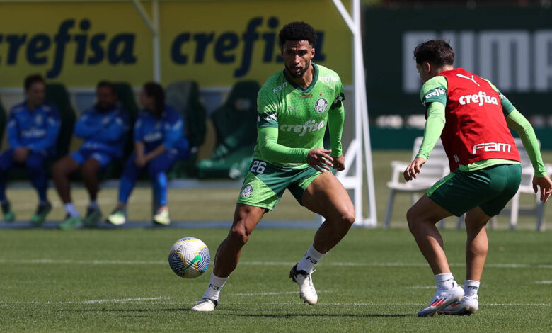 Murilo já está à disposição e deve reforçar a zaga como titular contra o Internacional - Crédito: Cesar Greco/Palmeiras/by Canon