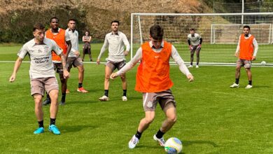 Elenco realizou o primeiro treino ainda em Caxias do Sul, no CT do Juventude - Crédito: Olavo Guerra/Agência Corinthians