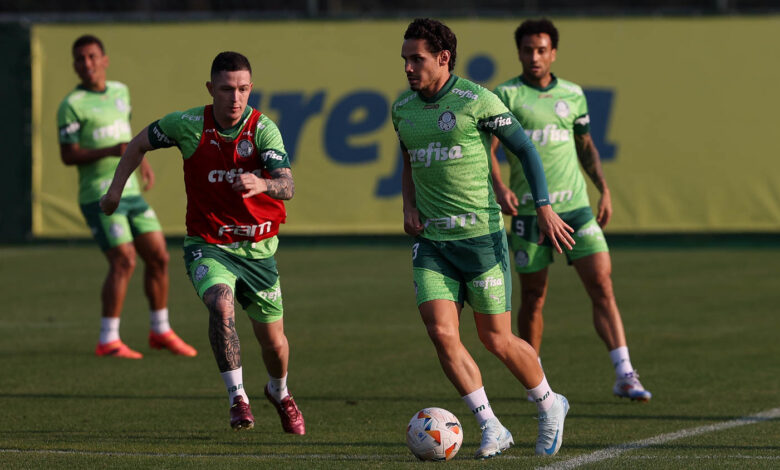 Palmeiras tem mais um treino hoje (21) pela manhã antes do jogo à noite - Crédito: Cesar Greco/Palmeiras/by Canon