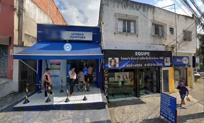 Além do prêmio máximo, a Lotérica Guapituba teve outro sortudo que levou mais de R$ 200 mil por não ter acertado nenhum número do mesmo concurso - Crédito: Reprodução Google Street View