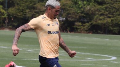 Luciano treina no CT da Barra Funda para enfrentar o Galo - Crédito: Fellipe Lucena / São Paulo FC