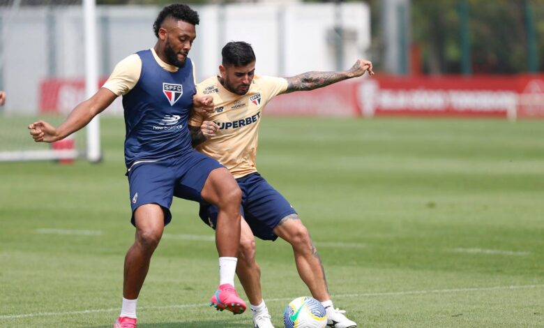 Elenco mantém preparação para duelo decisivo contra o Galo, quinta-feira (12), na Arena MRV - Crédito: Rubens Chiri/ saopaulofc