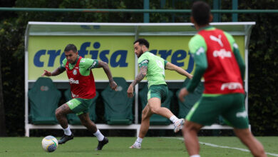 Dudu pode ser titular no lugar de Felipe Anderson, que não vive bom momento em campo - Crédito: Cesar Greco/Palmeiras/by Canon