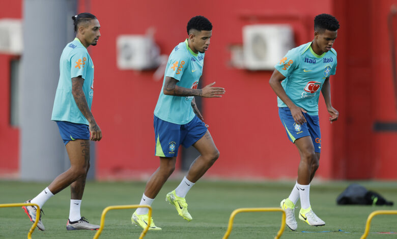 Estevão em treinamento da Seleção Brasileira na Casa de Apostas Arena Fonte Nova - Crédito: Rafael Ribeiro/CBF