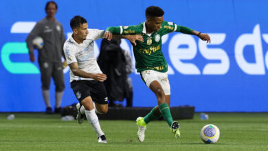 Palmeiras finalizou 35 vezes, contra seis vezes do time gaúcho, e Estêvão marcou o gol da vitória - Crédito: Cesar Greco/Palmeiras/by Canon