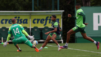 Elenco volta a treinar, mas, agora, precisa ganhar todos os seus jogos e torcer para, aos menos, duas derrotas do Botafogo-RJ, para manter vivo o sonho do tricampeonato inédito - Crédito: Cesar Greco/Palmeiras/by Canon