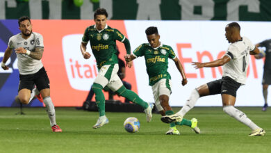 Veiga e Estêvão tiveram boas atuações, mas não foi o suficiente para dar a vitória ao Verdão - Crédito: Cesar Greco/Palmeiras/by Canon