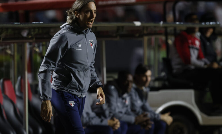 Argentino Luis Zubeldía tem tudo para permanecer por mais uma temporada e com uma vaga na Libertadores - Crédito: Rubens Chiri / São Paulo FC