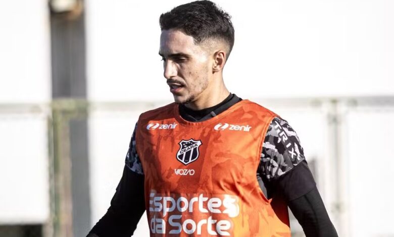 Raí Ramos em treino do Ceará, que deve rescindir contrato com o São Paulo e seguir para reforçar o Dragão - Crédito: Gabriel Silva/Ceará SC