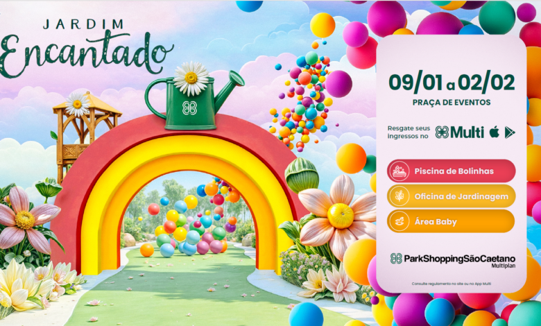 Espaço Jardim Encantado terá atividades para crianças de 0 a 3 anos e de 4 a 12 anos