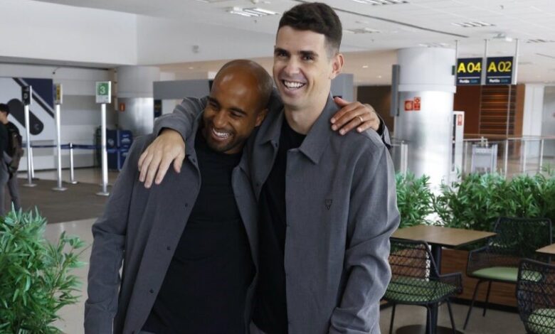 Lucas Moura e Oscar se encontram e já estão na Terra do Tio Sam - Crédito: SPFC